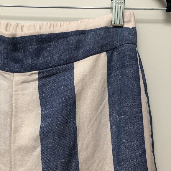 NWT Madewell Huston Pull On Pant Linen Navy Stripe - Picture 6 of 6